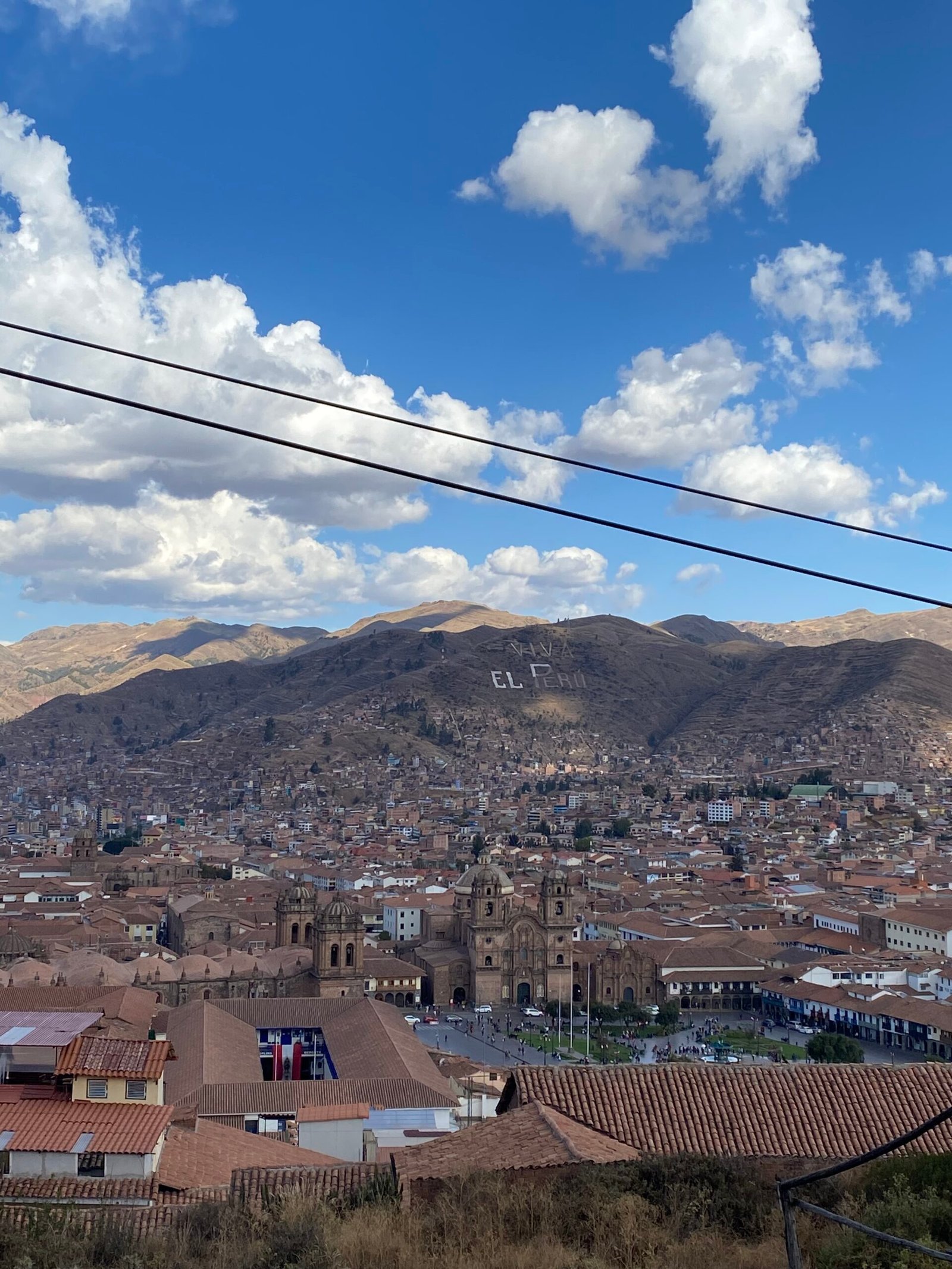 Vista dall'altro sulla Plaza des Armas di Cusco